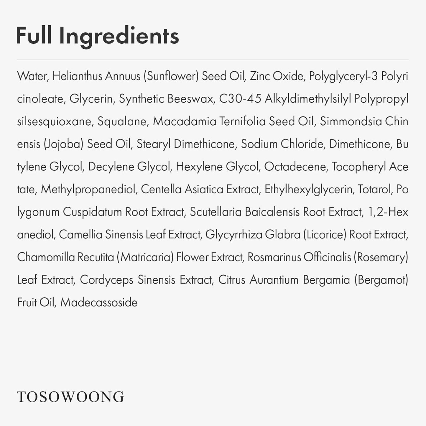 TOSOWOONG Zinc Oxide Cream - 100,000ppm Acne & Redness Relief | Non-Comedogenic, 50g (1.76 oz)