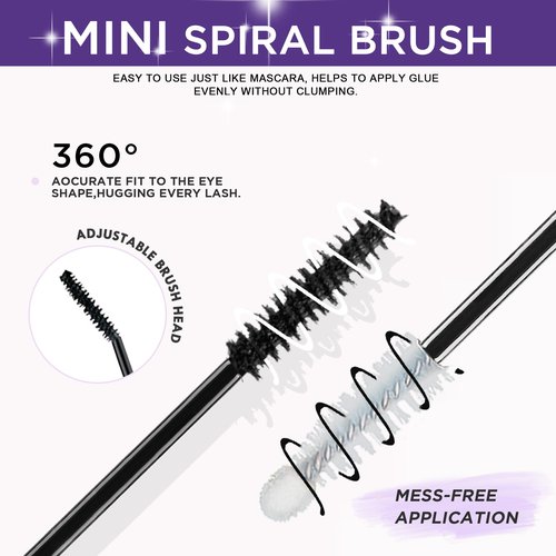 GAQQI Lash Cluster Glue, Lash Bond and Seal Waterproof, Bond & Seal Eyelash Glue for Clusters, Eyelash Adhesive Black Long-Lasting 72H, Latex-Free(5ml+5ml)