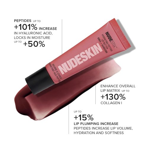 Nudestix Hydrating Peptide Lip Butter - Glossy Lip Balm with Avocado & Shea Butter for Hydration | Clean, Vegan, Cruelty-Free
