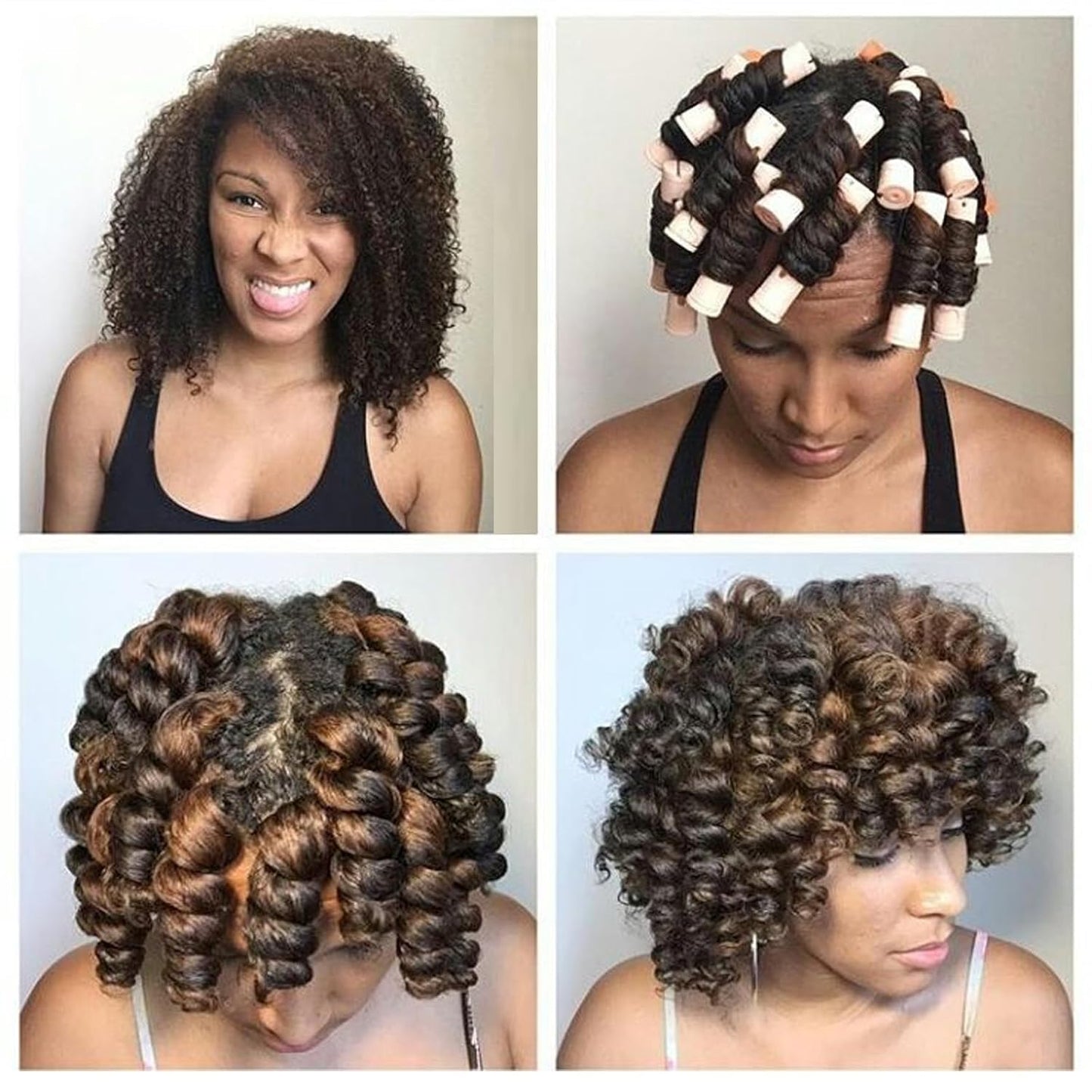 Skiennix Perm Rods - 40 Pcs Beige Plastic Curlers for Short Hair | Medium Size Hair Styling Tools