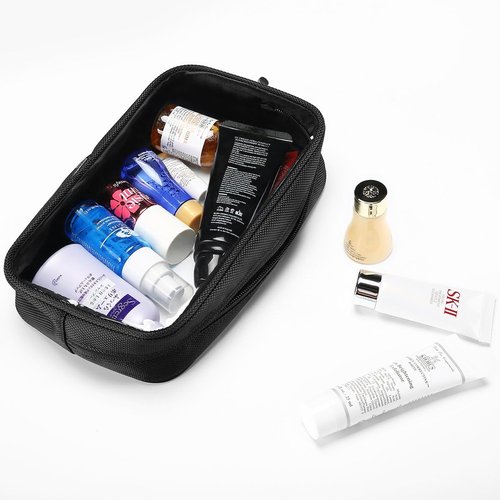ProCase Travel Toiletry Bag - TSA Approved Matte Clear Organizer for Airport Carry-On - Black