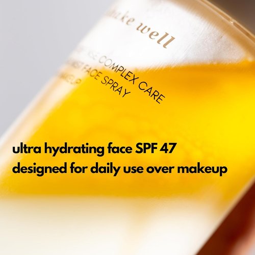 PLUXOS 47 Face Mist Spray - SPF 47 Sunscreen & Skincare | Peach | Hydrating, Anti-Aging, Clear Formula