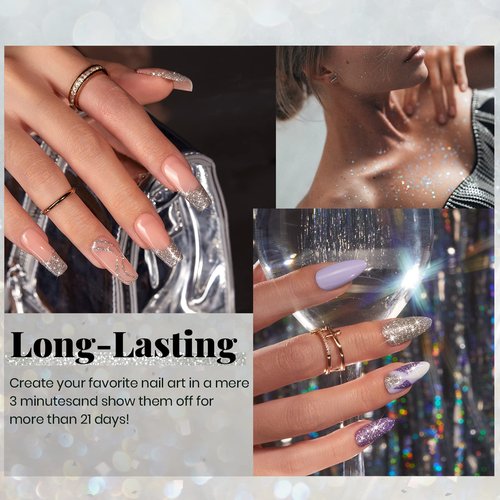Beetles Reflective Glitter Gel Nail Polish, 15ml Silver Glitter Nail Polish Shimmer Soak Off Uv LED Lamp Gel Nail Art Manicure Salon DIY Home Diamond Gift for Women