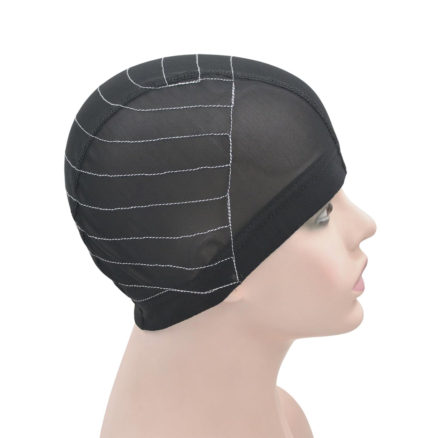 Mesh Dome Caps Wig Cap with Guideline Map for Wig Making Stretchable Wig Caps for Beginners Making Wigs (13x4 M)