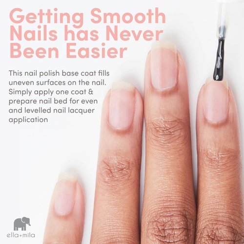 Ella+mila Ridge Filler Base Coat Nail Polish - Smoothing Treatment for Natural Nails | 0.45 fl oz