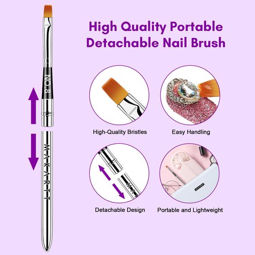Makartt Rhinestone Glue for Nails, 15ml Clear Nail Gem Adhesive with Brush Kit for 3D DIY Decorations, Super Strong Bling Gel for Jewelry Diamonds