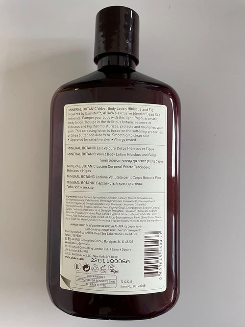 AHAVA Velvet Body Lotion - Hydrating Dead Sea Minerals with Hibiscus & Fig Extracts | 8.5 oz