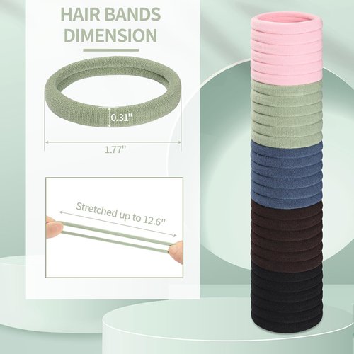 150 Pcs Seamless Elastic Hair Ties No Damage for Thick & Thin Hair, Ponytail Holders, Elastics, Soft Pony Tails Bands for Women, 5 Colors