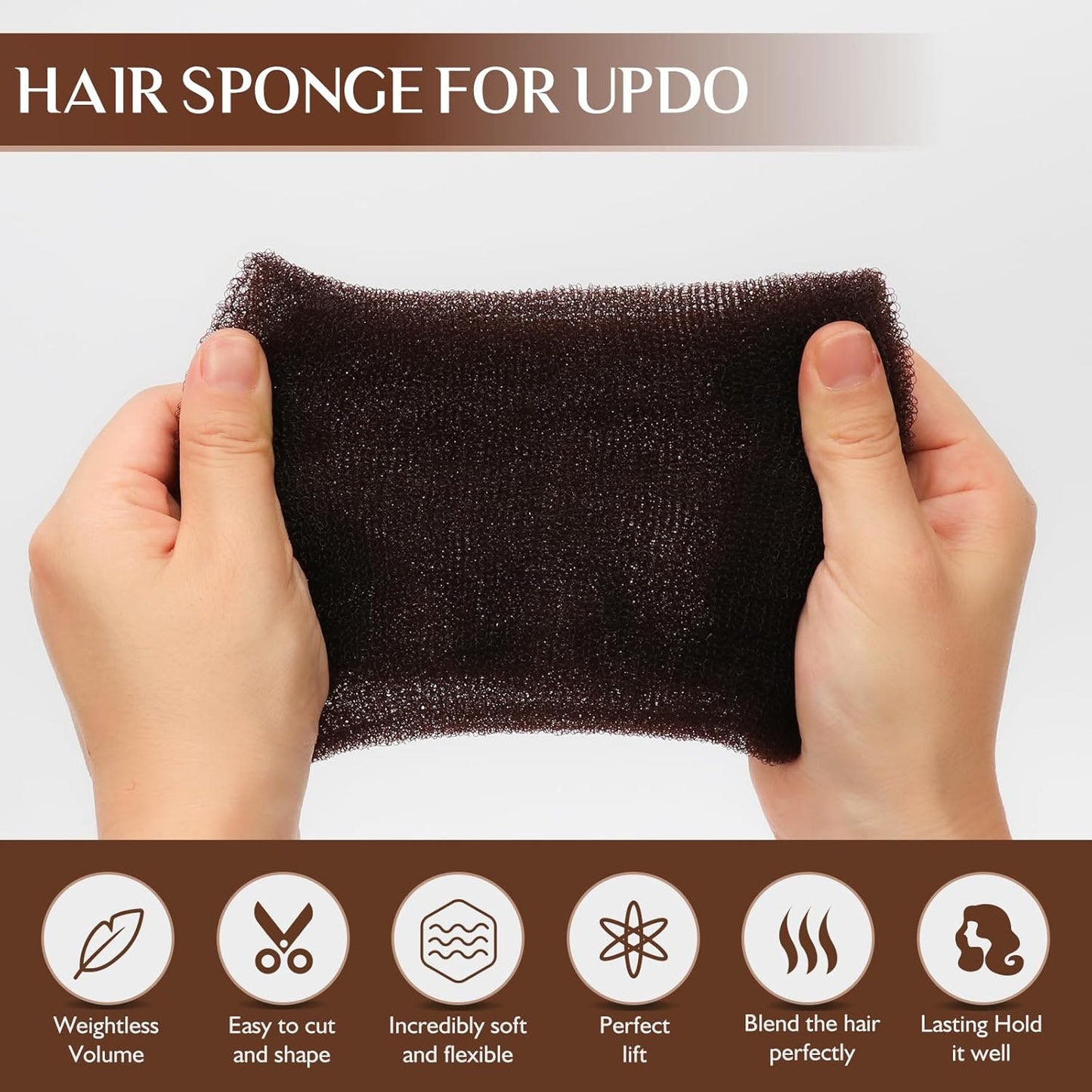 Hair Filler and Hairpins for Updo, Hair Sponge for Updo, Hair Padding,Hair Donuts for Updos, Volume Hair Bumps it Tool, Black