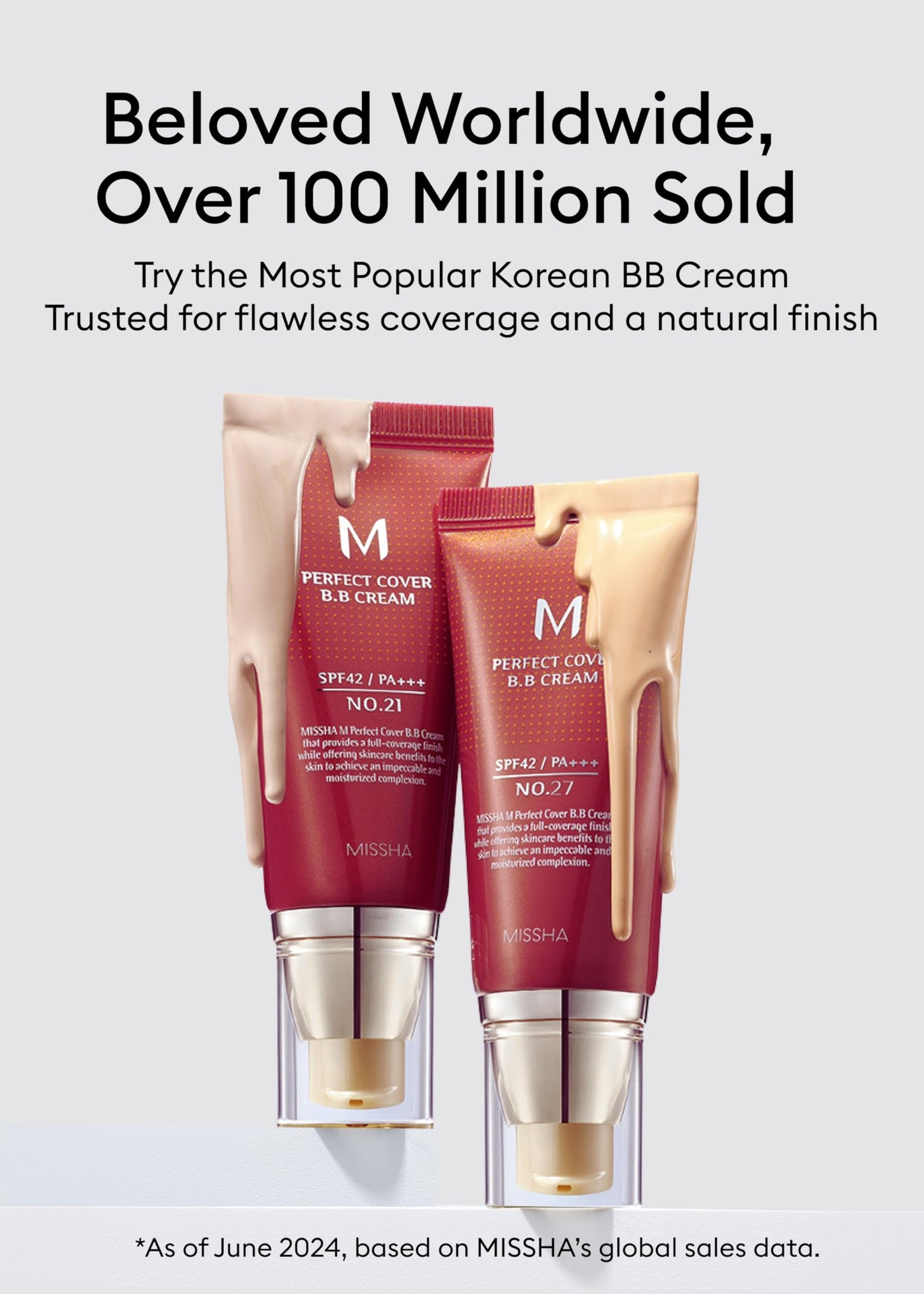 MISSHA M Perfect Cover BB Cream No.21 Light Beige - Light with Cool Undertone SPF 42 PA +++ 1.69 Fl Oz - Tinted Moisturizer for face with SPF