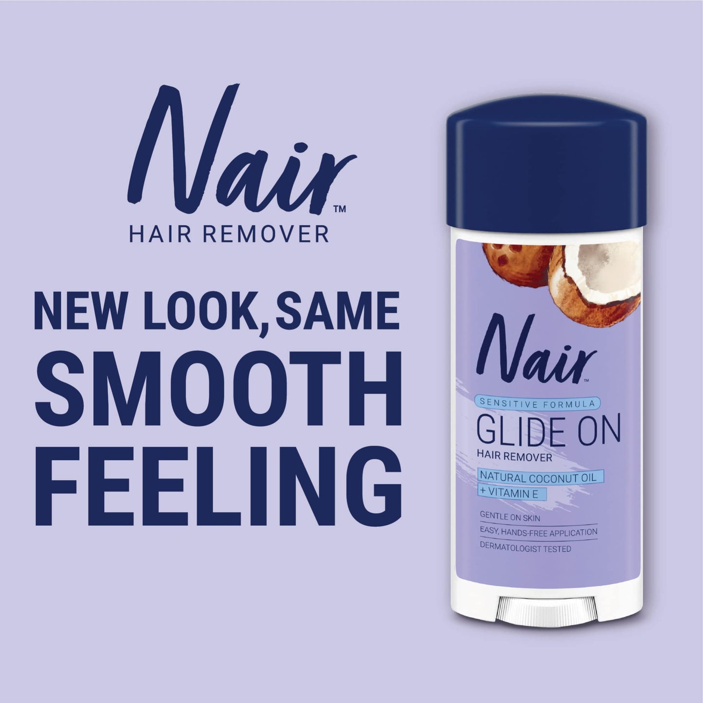 Nair Hair Remover Sensitive Formula Glide On Depilatory Cream 3.3 oz (Pack of 2)