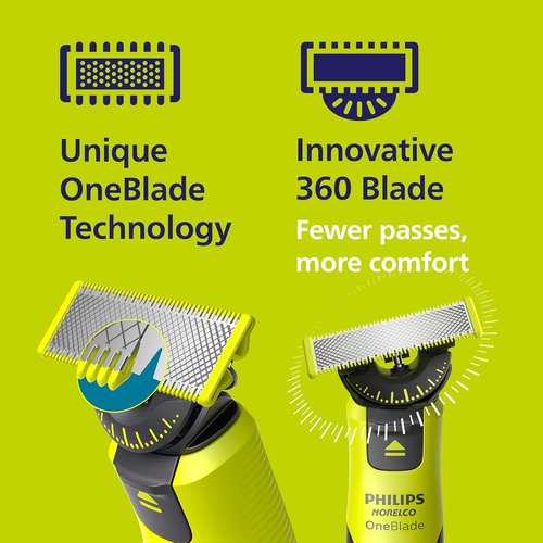 Philips Norelco OneBlade 360 - Hybrid Face & Body Electric Trimmer Kit with 360 Blade Tech | Model QP4631/90