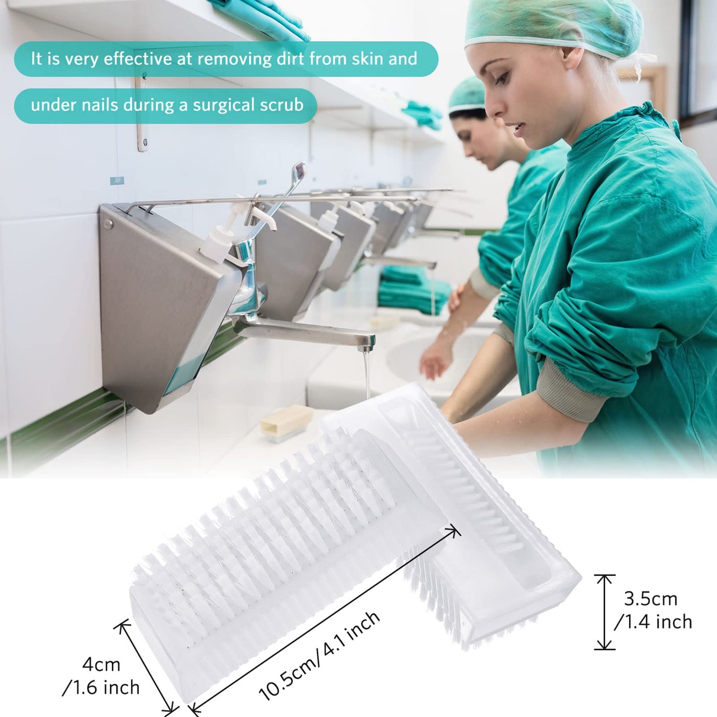 Boao 5 Pcs Hand Scrub Brushes for Nail Cleaning Fingernail Brush Soft Non Disposable Scrub Brush Plastic Hands Nail Cleaning Brushes for Men Women Kids (White)