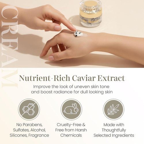 Caviar Face & Neck Cream - Anti-Aging Moisturizer with Hyaluronic Acid & Marine Collagen | Hydrating & Firming for All Skin Types