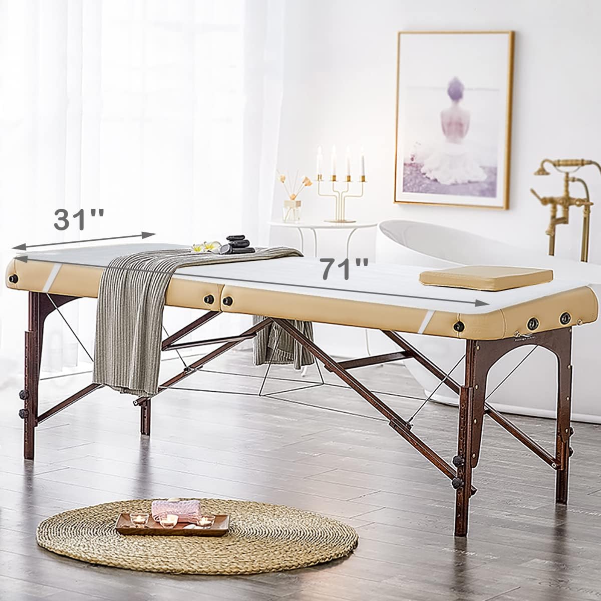WELLHUT Massage Table Warmer - Deluxe Fleece Heating Pad with 5 Heat Levels & 8 Timer Settings | UL Certified, 12 Ft Cord