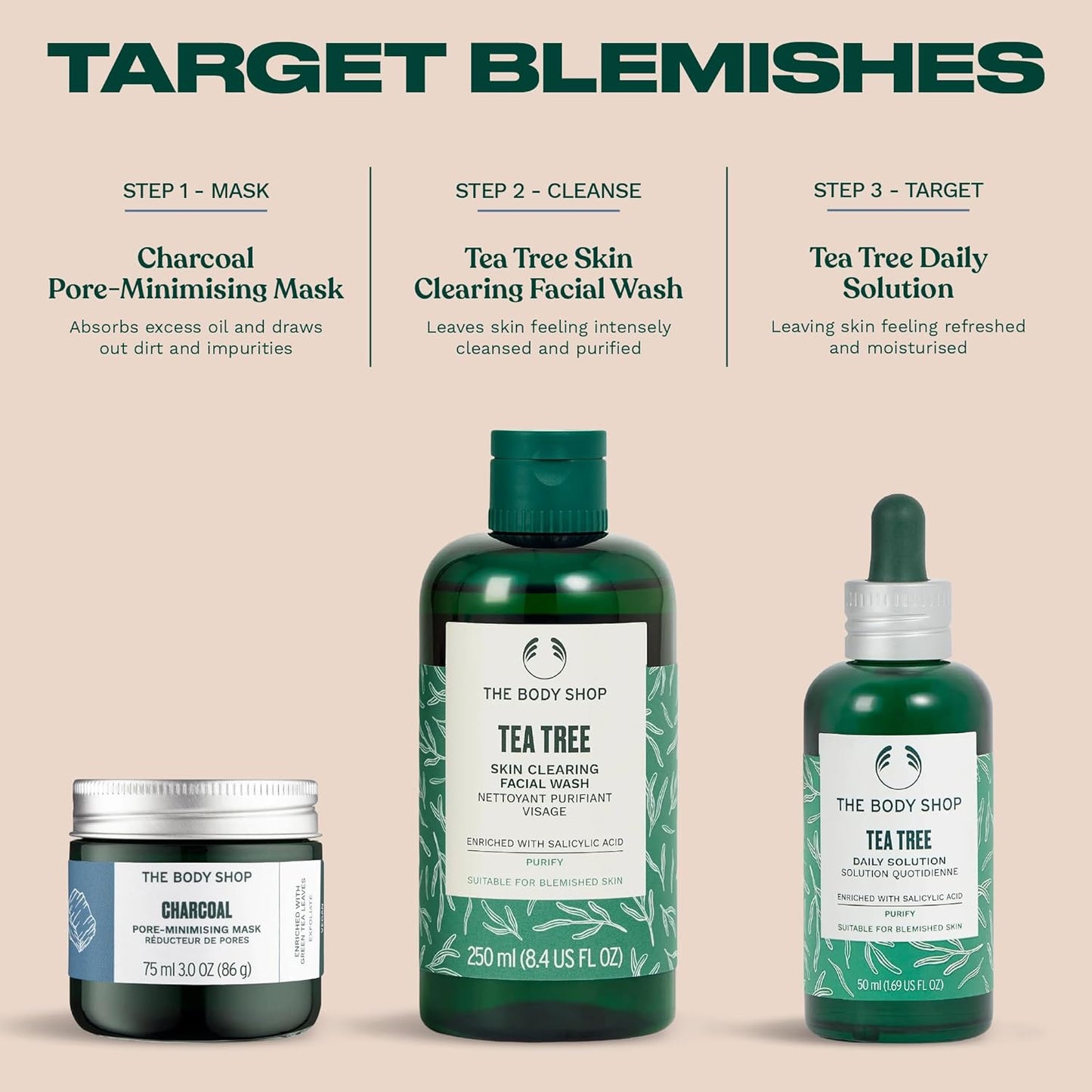 The Body Shop Charcoal Pore-Minimizing Mask - Clay-Based Exfoliating Face Mask | Absorbs Oils & Impurities, 75 ml