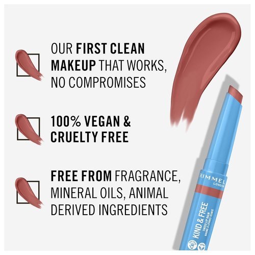 Rimmel Kind & Free Tinted Lip Balm - Apricot Beauty Shade | Hydrating Formula, 1.7g (0.05 oz)
