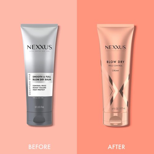 Nexxus Blow Dry Cream - Frizz Control for Weightless Style & Volume | 6 oz with StyleProtect Technology