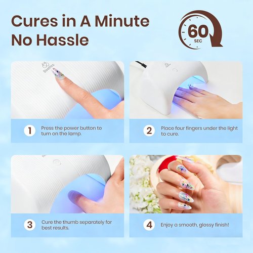 Beetles Gel Nail Polish Kit with U V Light -54 Pcs Gel Nail Kit Four Seasons Glow 32 Colors Set with Base Matte & Glossy Top Coat Soak Off Home Salon Nails DIY Manicure Gifts for Women Teen Girls