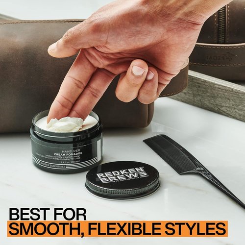 Redken Brews Cream Pomade For Men - Medium Hold & Natural Finish | Ideal For All Hair Types