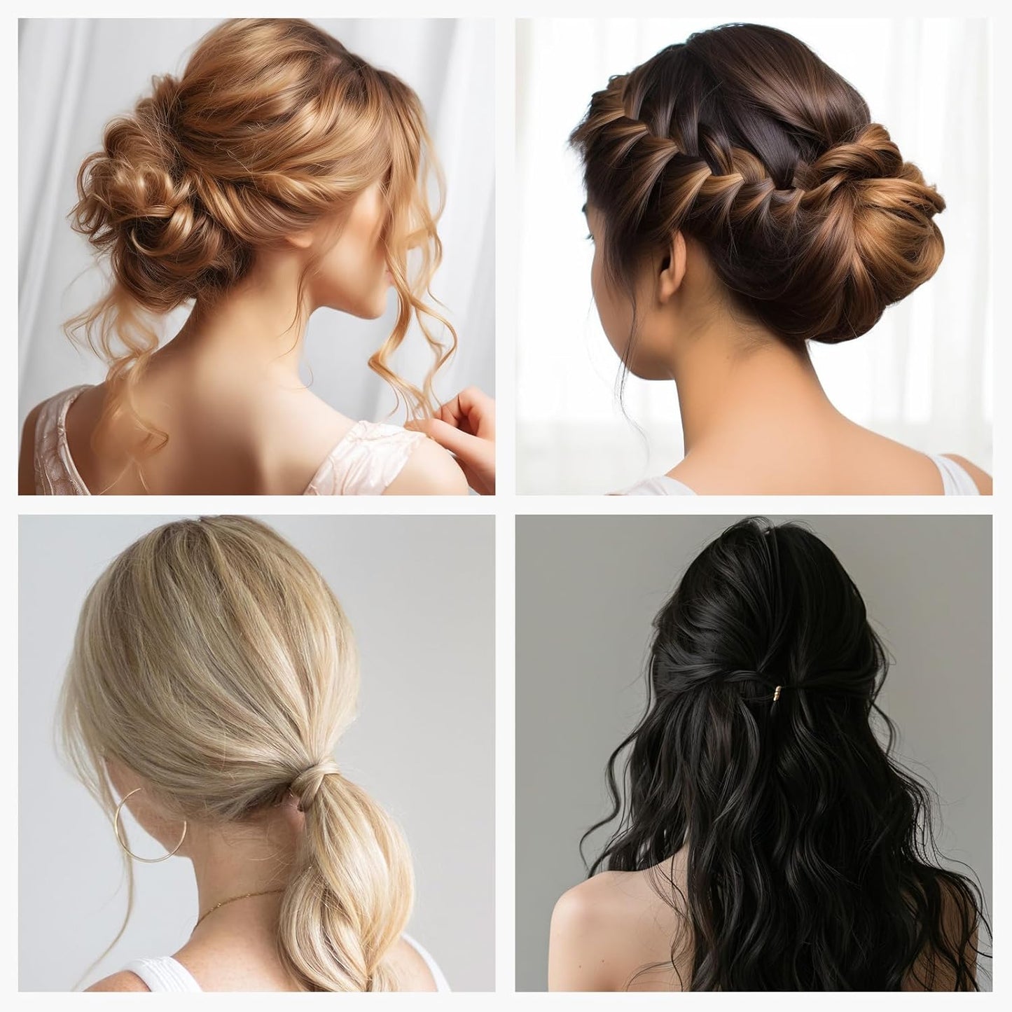 Hair Filler and Hairpins for Updo, Hair Sponge for Updo, Hair Padding,Hair Donuts for Updos, Volume Hair Bumps it Tool, Black