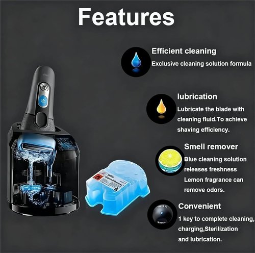 Braun Shaver Cleaning Fluid - Compatible Refill Cartridges CCR for Series 3, 5, 7, 9 | 2-Pack with Lemon Scent