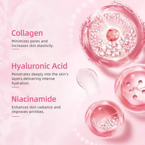 DewyHour Collagen Face Mask - 5 Pack Hydrating Overnight Sheet Masks with Hyaluronic Acid | Firming & Pore Minimizing