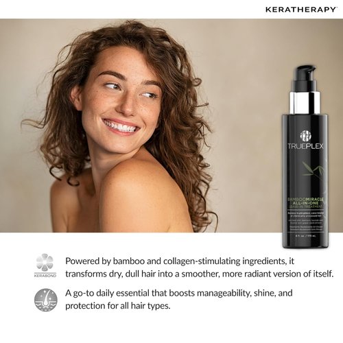 KERATHERAPY Bamboo Miracle Conditioning Treatment - Vegan Leave-In Hair Strengthener, 6 oz. | Baobab & Grape Seed Extract for Color Treated Hair