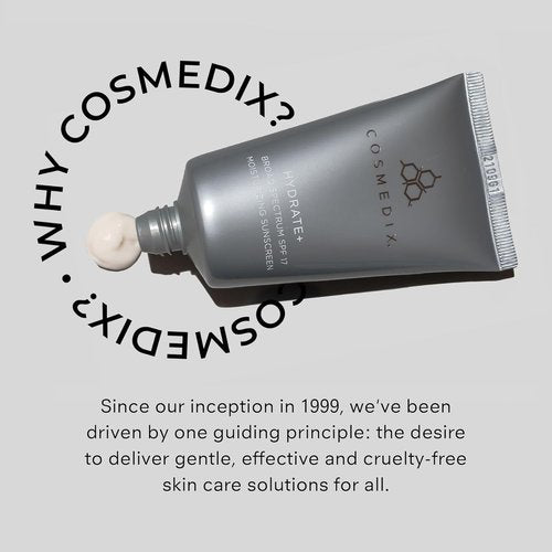 COSMEDIX Hydrate Plus Sunscreen - Broad Spectrum SPF 17 Moisturizing Face & Body Sunblock | 60 g / 2 oz