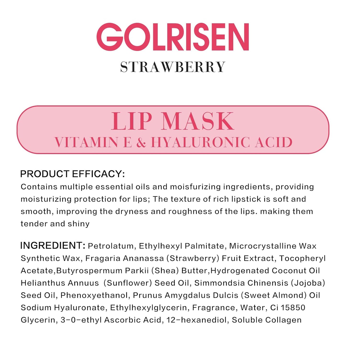 Skiennix Lip Mask - Hydrating Overnight Treatment with Hyaluronic Acid & Vitamin E | 0.7 oz for Soft, Smooth Lips