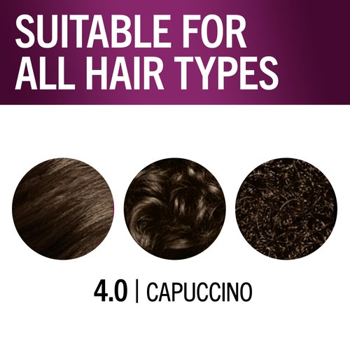Schwarzkopf Keratin Permanent Hair Dye Cream, 4.0 Cappuccino, Professional Quality Color for Up to 100% Gray Coverage, Bond Enforcing System