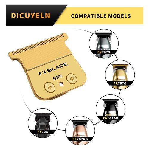 FX707Z Replacement Blades - Zero-Gapped Compatible Blades for FX787 & FX726 Trimmers | Gold Finish
