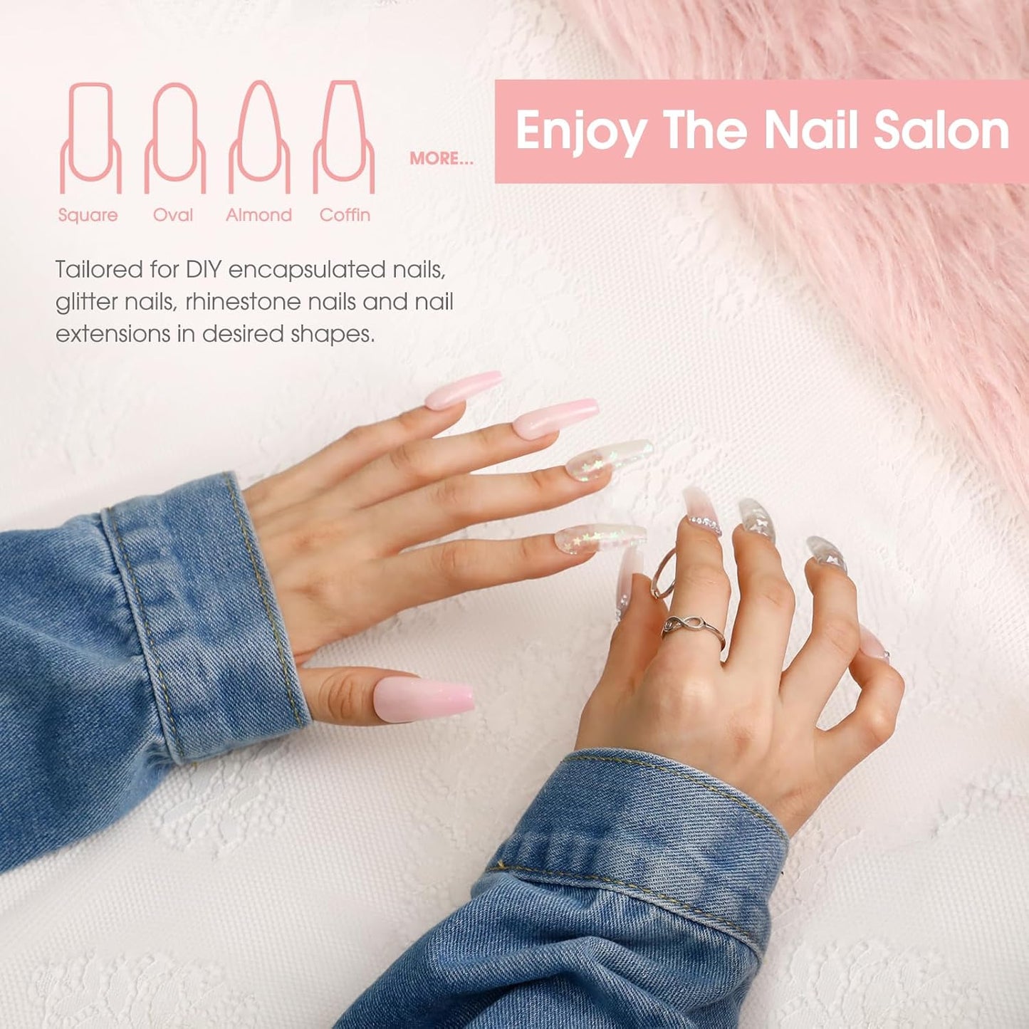 Nude Poly Extension Gel, ROSALIND 2.7 oz Light Nude Poly Nail Gel Builder for Nail Art Decoration, Thickening Extension Easy to DIY Use at Home Need UV Lamp