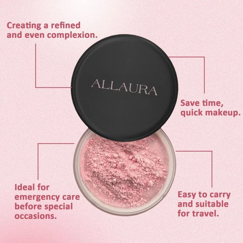 Allura Beauty Blurring Powder, Blurring Setting Powder By Allura, Allura Beauty Pink Setting Powder, Allura Blurring Setting Powder, Blurring Powder Pink for All Skin Tones (pink*2)