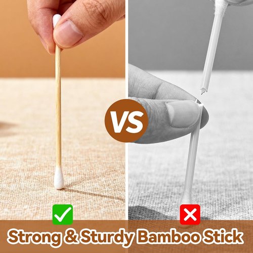 Clean Skin Club Bamboo Cotton Swabs - 100% Biodegradable Organic Buds | 500 Count for Safe Ear & Makeup Use