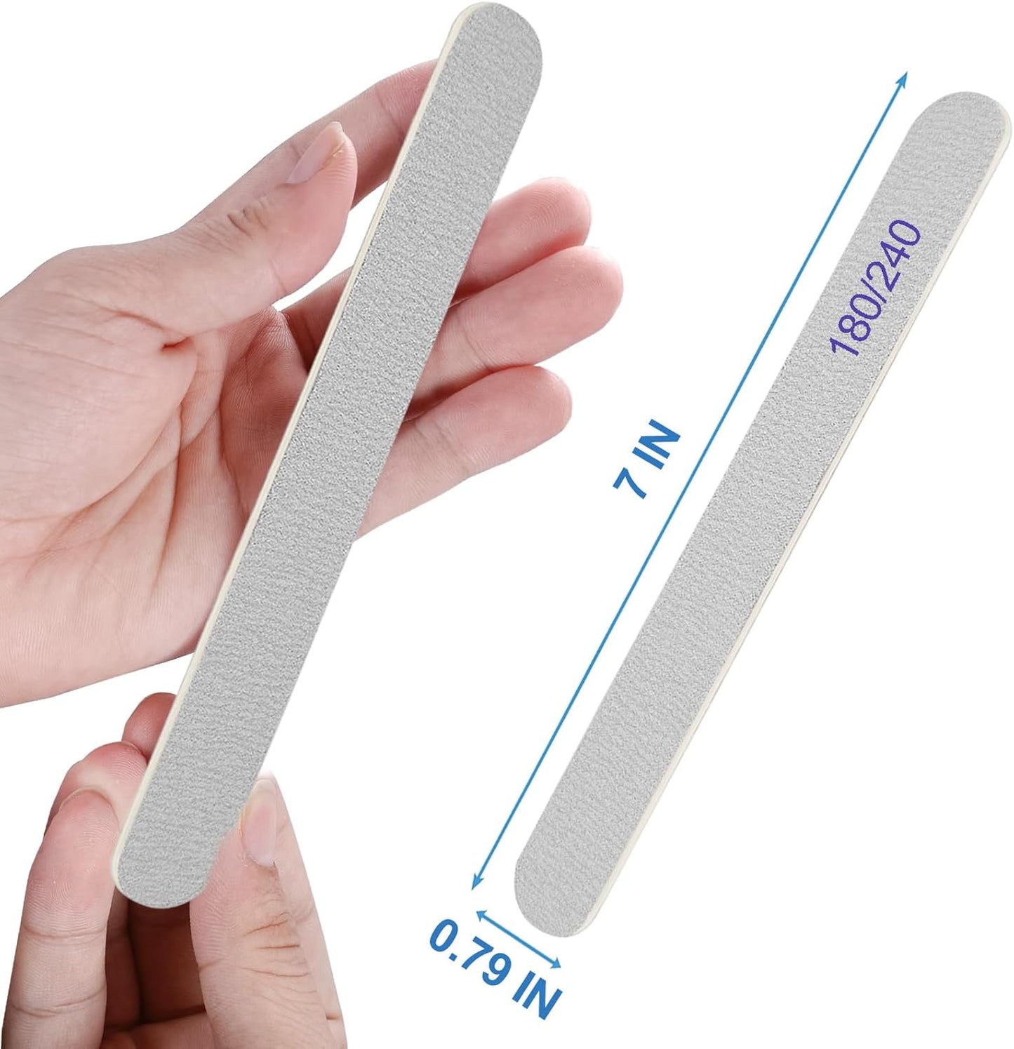 Skiennix Nail File - Professional Double-Sided Emery Boards for Natural Nails | 180/240 Grit, 24 Pack