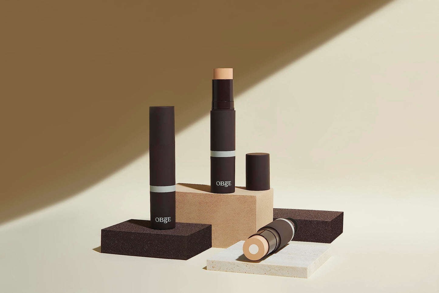 OBgE Natural Cover Foundation #21 (Ivory, 0.5oz) - Stick Foundation with Brush for Flawless Skin Tone Correction and Coverage. Long-Lasting Wear for Daily Use.