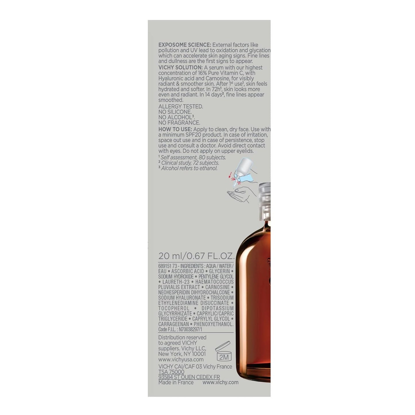 Vichy LiftActiv Vitamin C Serum - Brightening Anti-Aging Formula with Hyaluronic Acid & Vitamin E | Smooths Fine Lines & Enhances Radiance