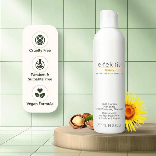Inula Plus Argan Max Shine Shampoo - Color Preserving Formula for Color-Treated Hair - 8 Oz