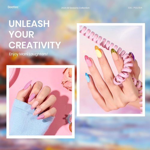 beetles Spring Gel Polish Set - Fingertip Palette, 32 Colors Polish Set with Base Top Coat Pink Red Blue Purple Brown Yellow Green Black White Uv LED Lamp Nails Gifts for Women