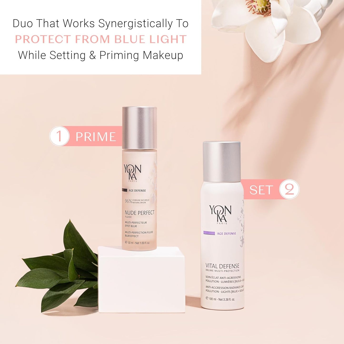Yonka Nude Perfect Face Primer - Pore Minimizer & Complexion Corrector | Blue Light Protection | 1.69 fl oz