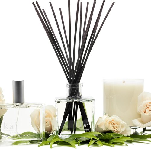 Kai Reed Diffuser - Fresh Gardenia Scent in White Exotics, 6.75 Fl Oz | Long-Lasting & Vegan Inspired by Hawaiian Memories