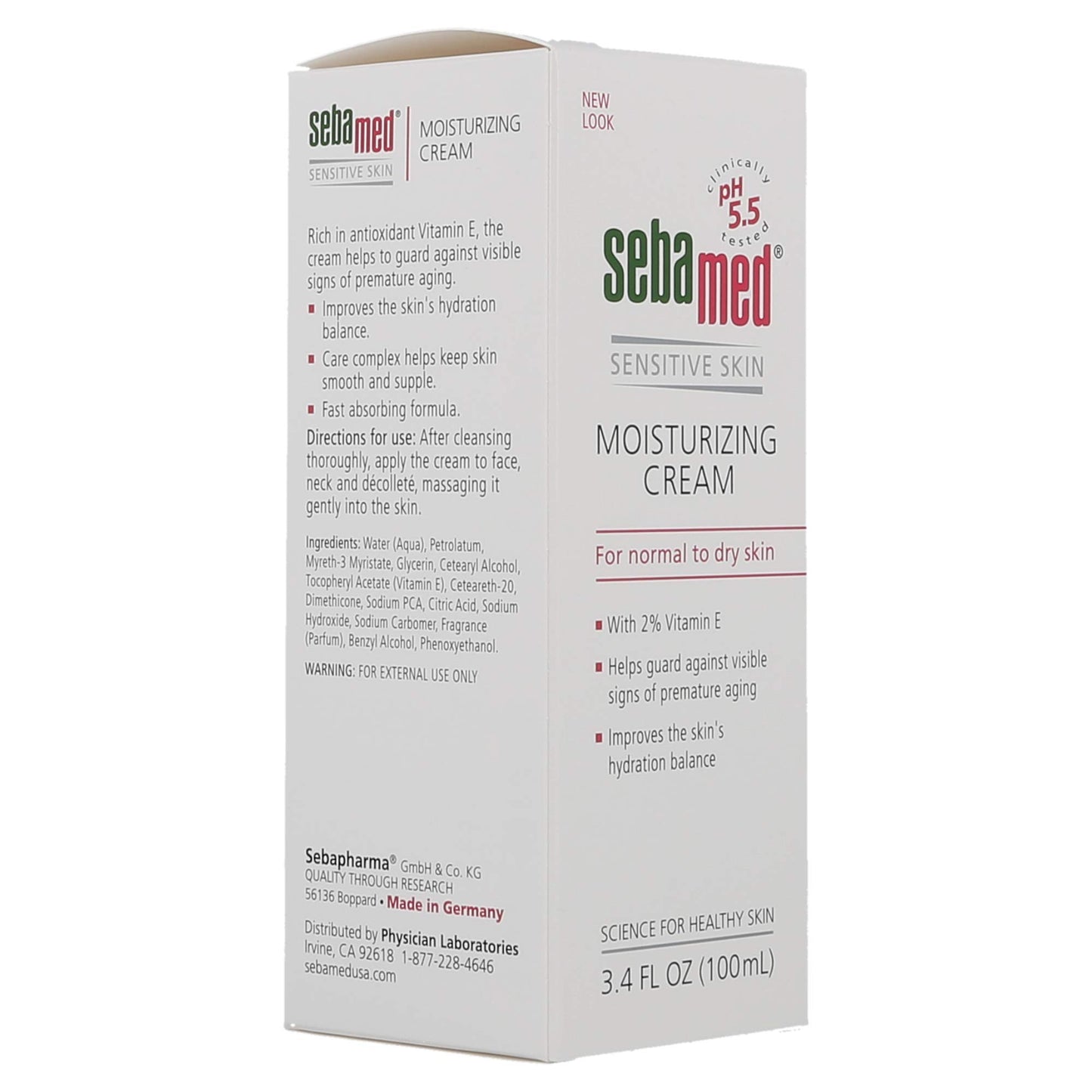 SEBAMED Moisturizing Face Cream with Pump for Sensitive Skin Antioxidant pH 5.5 Vitamin E Hypoallergenic 3.4 Fluid Ounces (100mL) Ultra Hydrating Dermatologist Recommended Moisturizer