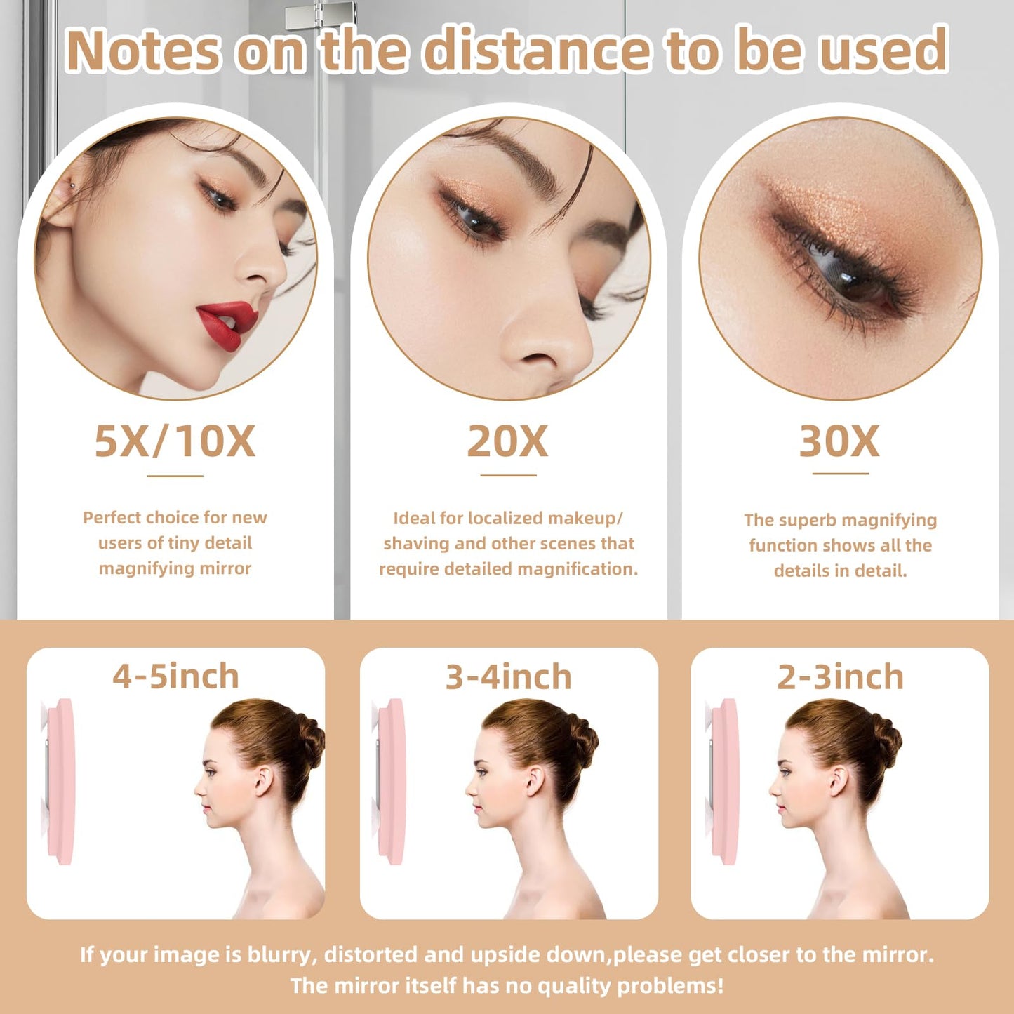 20X Magnifying Mirror with Lights, 6'' Makeup Magnified Mirror 20X High Magnification Mirror, Handheld Makeup Magnifying Mirror with Suction Cup & Stand, 20X LED Travel Magnifying Mirror for Women/Men