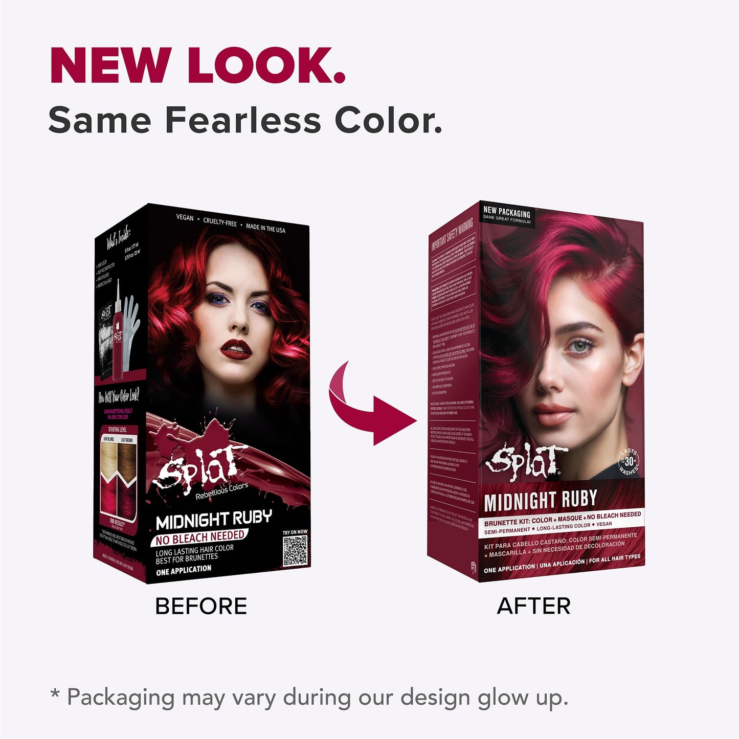 Splat Vegan and Cruelty-Free Semi-Permanent Hair Color Dye (6 Fl Oz, MIDNIGHT RUBY)