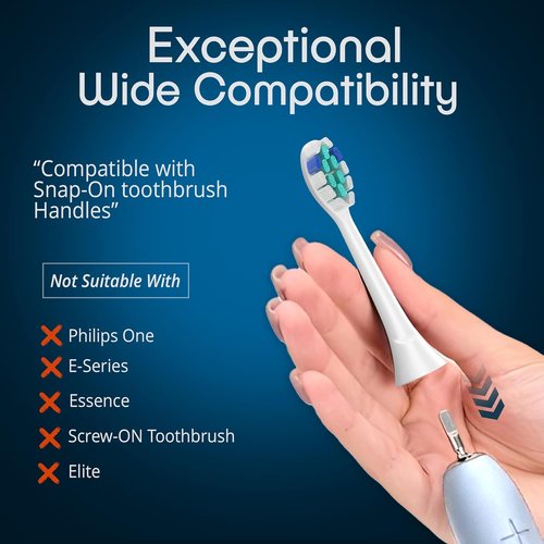 Philip Sonicare Replacement Toothbrush Heads - Pack of 8 Soft Dupont Bristles for Deep Cleaning & Gum Care