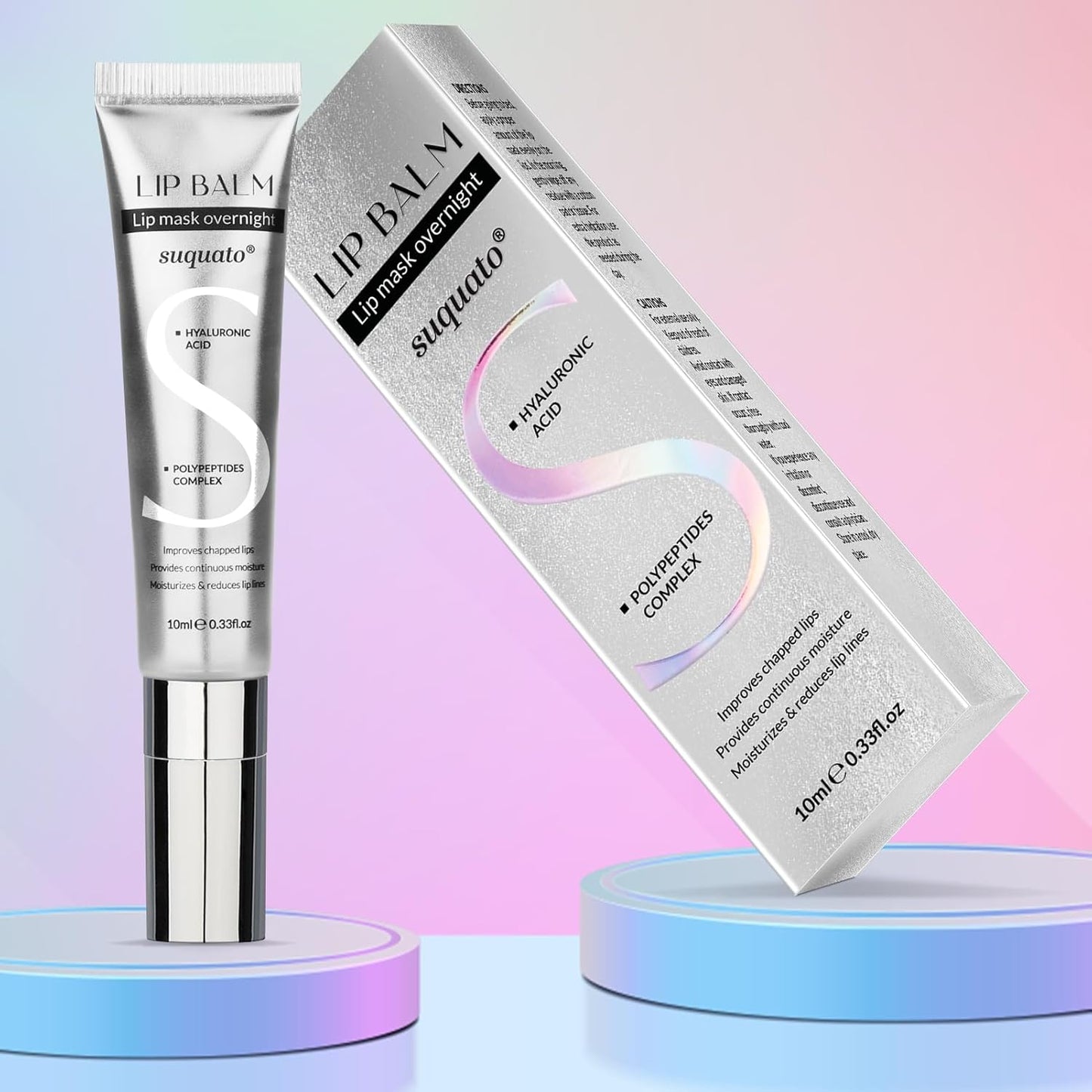 Skiennix Peptide Lip Treatment Butter Balm - Mini Plumping Gloss Set with Hyaluronic Acid | Travel Size Hydrating Balm for Glowy Skin