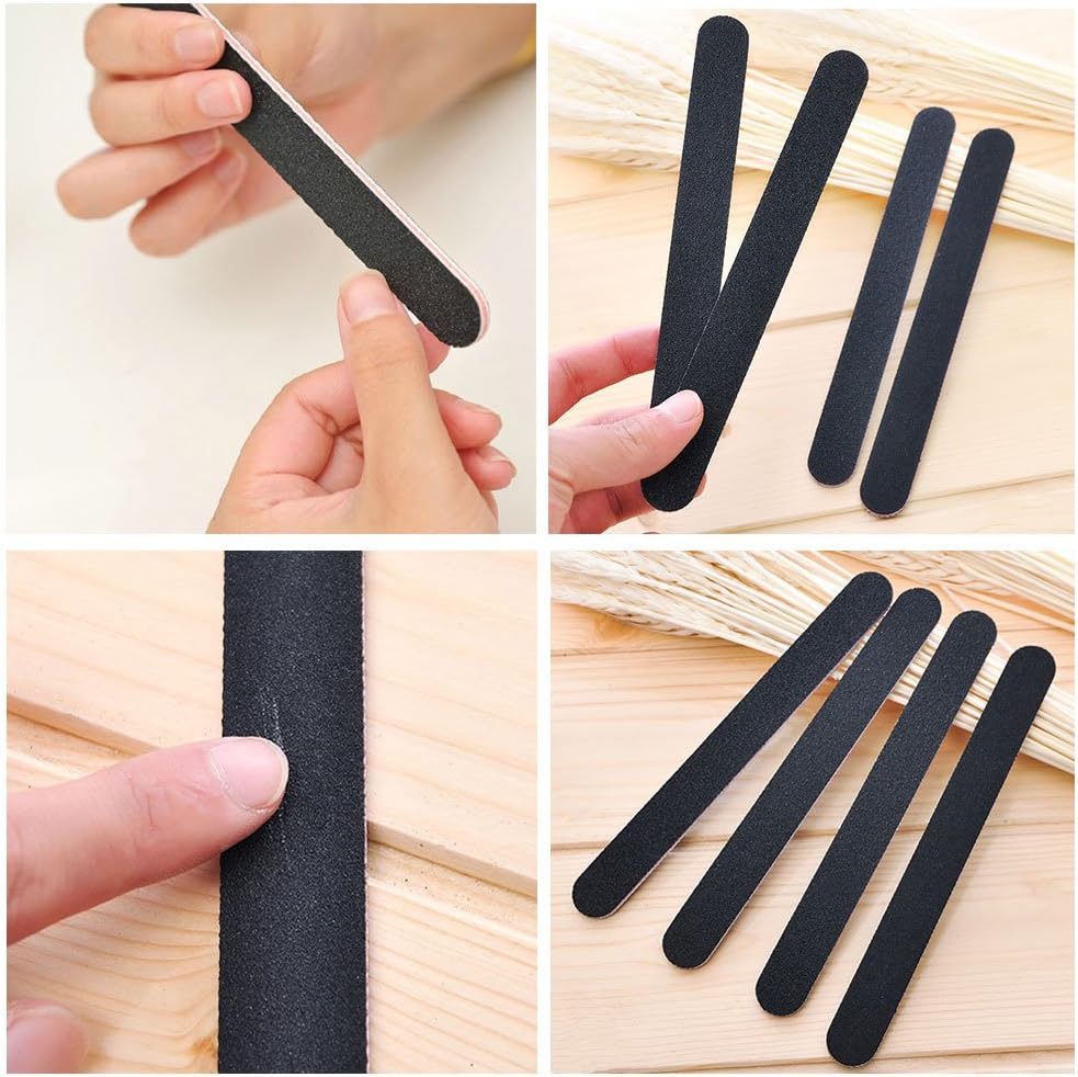 Skiennix Nail Files - 25 Double-Sided Emery Boards for Acrylic & Natural Nails | 100/180 Grit