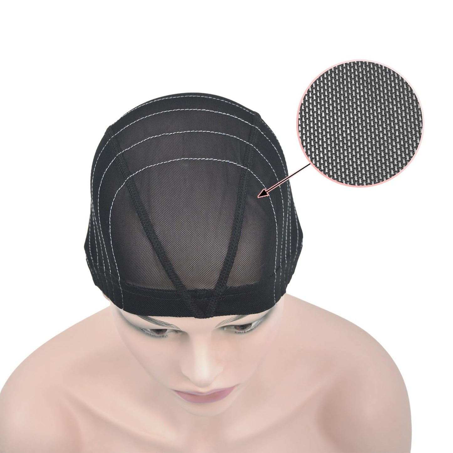 Mesh Dome Caps Wig Cap with Guideline Map for Wig Making Stretchable Wig Caps for Beginners Making Wigs (13x4 M)