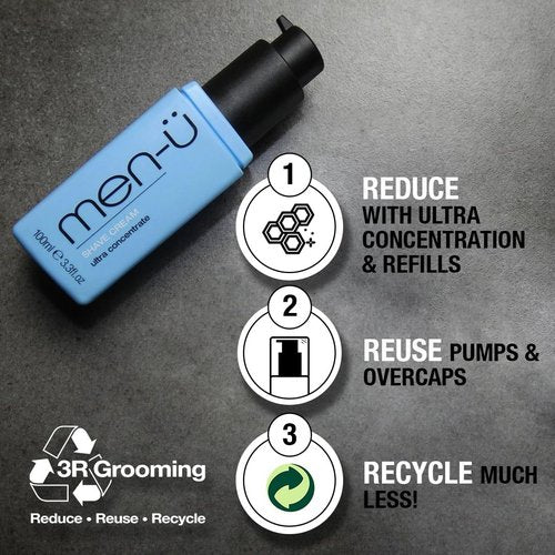 men-ü High-Performance Shave Cream Refill - Ultra-Concentrated Formula with Tea Tree Oil | 3.3 Fl Oz, Up to 165 Shaves